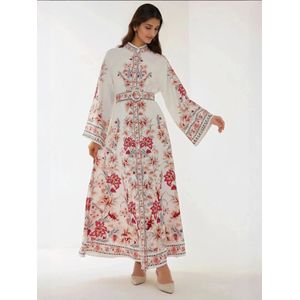 Hiccup Jurk  petrol / rosa / rood / wit