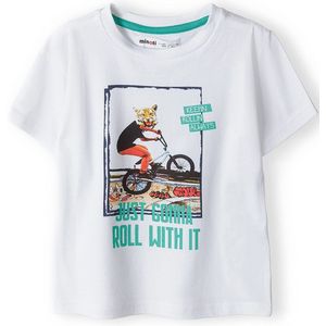 MINOTI Shirt  jade groen / donkeroranje / zwart / wit