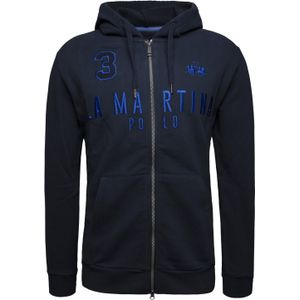 La Martina Sweatvest 'Maf305'  blauw / nachtblauw