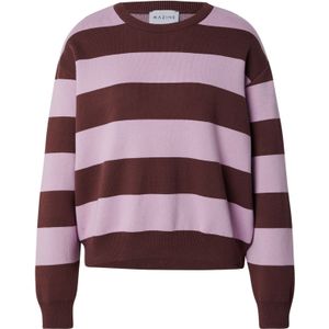 Mazine - Striped Jacquard Knit Jumper - Trui - Bruin/Purper