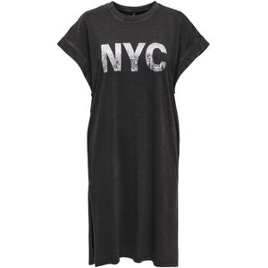 ONLY Jurk 'ONLLUCY'  grijs / zwart gemêleerd / wit