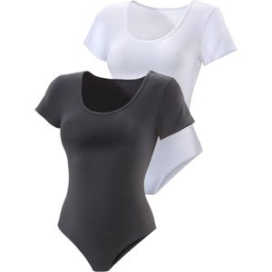 Bodystocking - Zwart - Elastische Katoenkwaliteit - Aansluitende Pasvorm