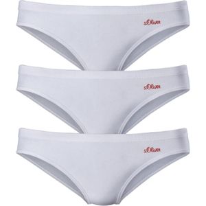 Bikinibroekje - Wit - Katoen - Aansluitend met Logoprint