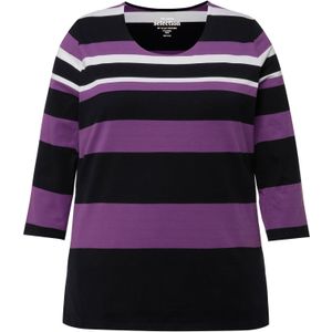 Ulla Popken Shirt  aubergine / zwart / wit