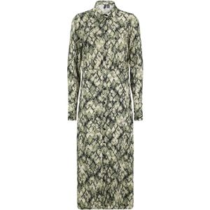 Vero Moda Tall Blousejurk 'VMCINDY JEAN'  ecru / riet / lichtgroen / donkergroen