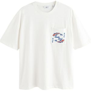 Next Shirt  ecru / blauw / oranje