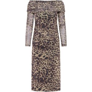 ICHI Jurk 'IHPARDA'  taupe / bruin / donkerbruin