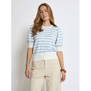 minus Top  lichtblauw / wit