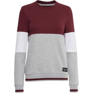 Oxmo Sweatshirt 'Omaya'  grijs gemêleerd / wijnrood / wit