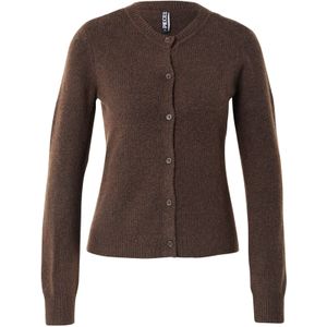 PIECES - PCMALOU - Gebreid Vest - Donkerbruin