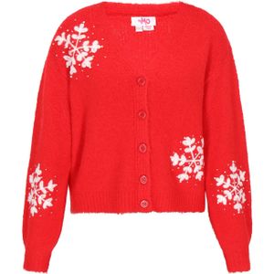 MYMO Gebreid vest  rood / wit