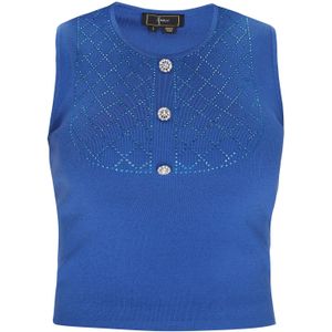 faina Gebreide top 'Fashion Look'  kobaltblauw / lichtblauw