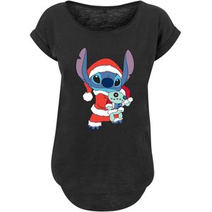 F4NT4STIC Shirt 'Disney Lilo And Stitch Stitch Christmas'  blauw / oranje / rood / zwart