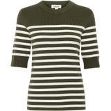 SOAKED IN LUXURY Trui 'Spina'  donkergroen / wit