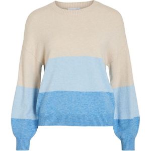 VILA Trui 'VIRil'  beige / lichtblauw / blauw gemêleerd