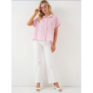 Bigdart Blouse  lichtroze / zwart