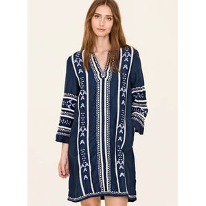 Odd Molly Jurk 'Harvest'  lichtblauw / donkerblauw / wit