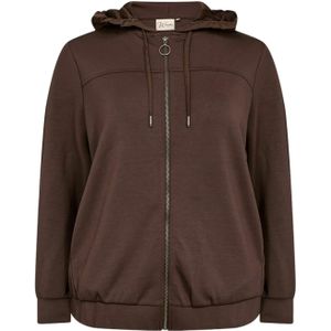 Wasabi Concept Sweatvest  donkerbruin