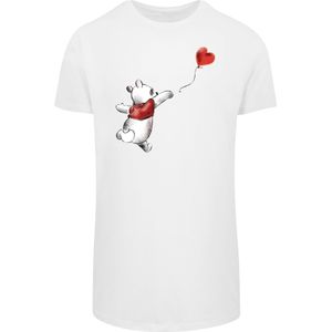 F4NT4STIC Shirt 'Disney Winnie The Pooh Winnie & Balloon'  donkerrood / zwart / wit