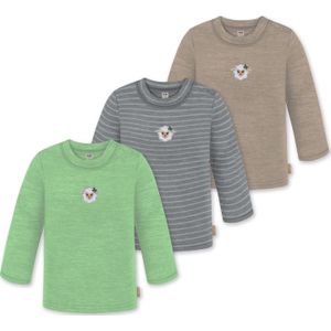 normani Shirt 'Taupo'  donkerbeige / donkergrijs / grijs gemêleerd / lichtgroen