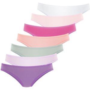 Slips - Lindegroen/Paar/Lila/Abrikoos/Pink/Roze/Wit - Katoen - Kant