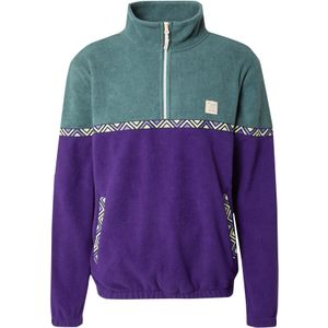 Iriedaily Trui 'Monte Noe'  pasteelgeel / smaragd / donkerlila / zwart