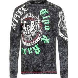 CIPO & BAXX Shirt  limoen / zwart / wit