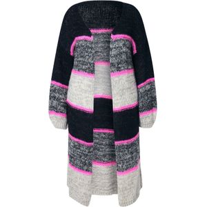 Angel of Style Gebreid vest  antraciet / grijs gemêleerd / pink / zwart