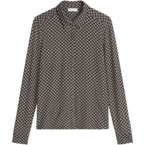 Marc O'Polo - Blouse - Bruin / Zwart / Wit - Klassieke Blouse