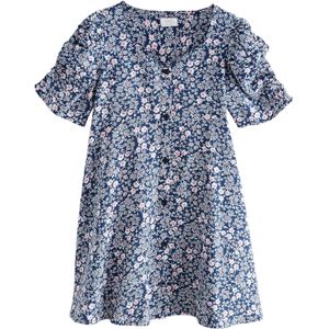 Next Jurk  navy / rosa / wit