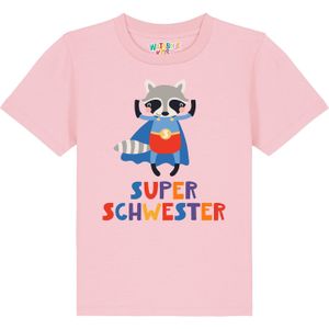 watabout.kids Shirt 'Superschwester'  blauw / grijs / rosa / rood