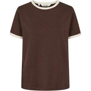 Soft Rebels Top 'Hella'  donkerbruin / wit