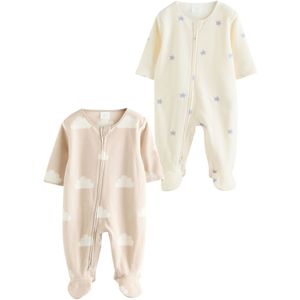 Next Rompertje/body  beige / hemelsblauw / poederroze