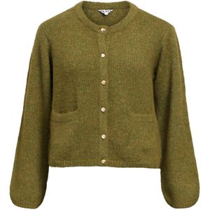 OBJECT Gebreid vest 'OBJSAGGIA'  olijfgroen