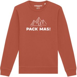 Watapparel Sweatshirt ' Pack mas! '  lichtbruin / wit gemêleerd