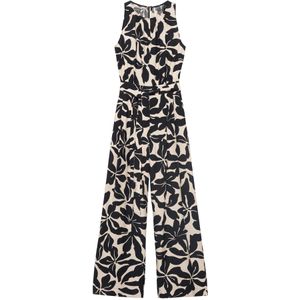 MANGO Jumpsuit 'Knot'  zwart / wolwit