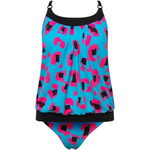 Ulla Popken Tankini  blauw / pink / zwart