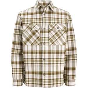 Jack & Jones Premium Overhemd 'JPRRayle'  brokaat / kaki / wit