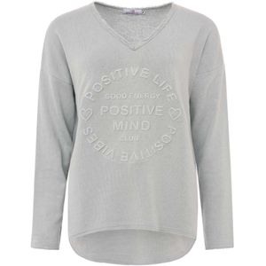 Zwillingsherz - Sweatshirt 'Positive Mind' - Lichtgrijs - Sweatstof