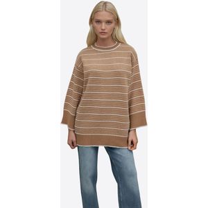 Hiccup Trui  camel / wit