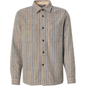 Kronstadt Overhemd 'Davenport'  beige / camel / enziaan / grijs