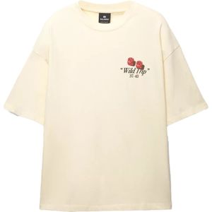 Pull&Bear Shirt 'FLORIDA'  aqua / rood / zwart / wit