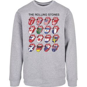 F4NT4STIC Sweatshirt 'The Rolling Stones Voodoo Lounge Tongues'  marine / grijs gemêleerd / zwart / wit