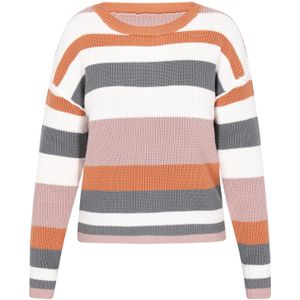 SANIKA Trui  grijs / taupe / mandarijn / wit