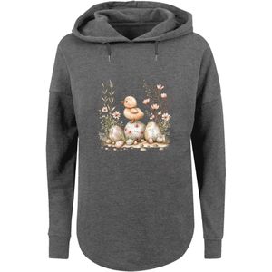 F4NT4STIC Sweatshirt 'Ostern Küken Ei Blumen'  beige / geel / donkergrijs / groen