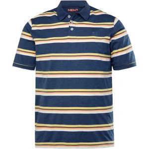 Men Plus Shirt  ultramarine blauw / geel / wit