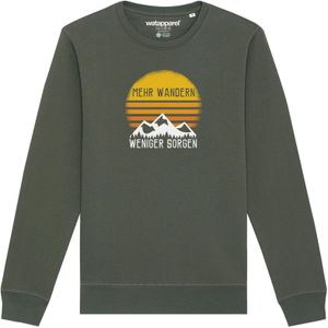 Watapparel Sweatshirt ' Mehr Wandern '  kaki / gemengde kleuren