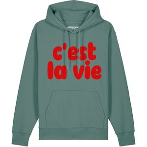 Watapparel Sweatshirt 'Cest La Vie'  smaragd / rood