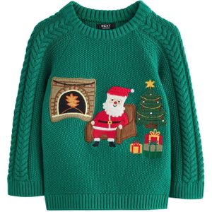 Next Trui  lichtbruin / groen / rood / wit