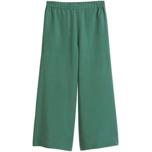 Marc O'Polo - Capri Broek - Donkergroen - Wide Leg - 7/8 Lengte